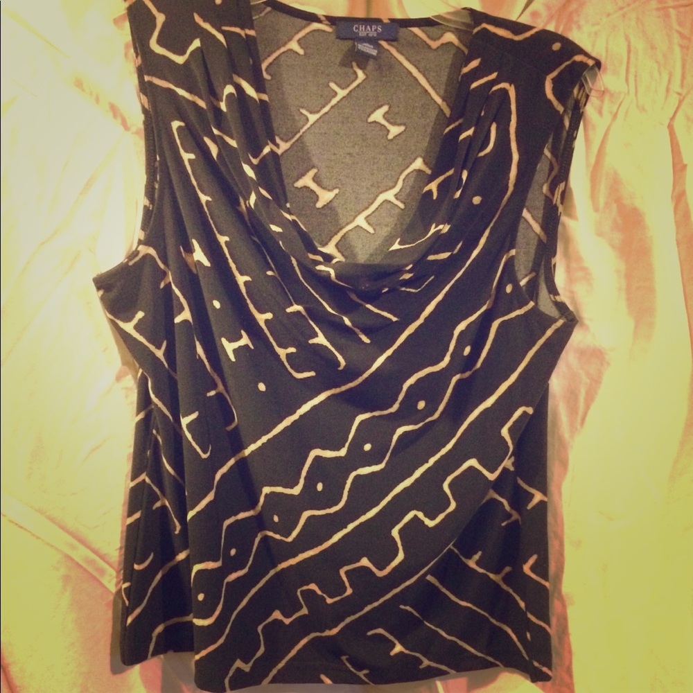 Sleeveless shirt in black and gold XL
